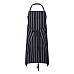 Full Bib Café Stripe Apron With Pocket Ca030
