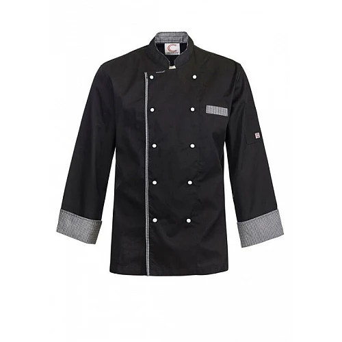 Executive Chefs Lightweight Vented Jacket With Checked Detail Executive Chefs Lightweight Vented Jacket With Checked Detail