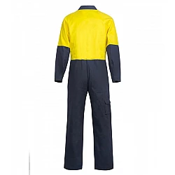 Hi Vis  Two Tone Poly/Cotton Coveralls Long On Sale 