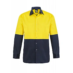 Food Industry Two Tone Long Sleeve Shit With Press Studs And No Pockets