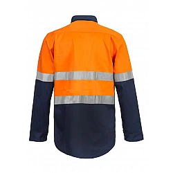 2 Tones Half Plket Shirt With Reflective Tape