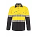 2 Tones Half Plket Shirt With Reflective Tape