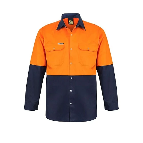 Work Craft Two Tone Long Sleeve Shirt