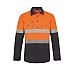 Work Craft Hi Vis 2 Tone Half Placket Shirt With Reflective Tape