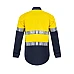 Work Craft Hi Vis 2 Tone Half Placket Shirt With Reflective Tape