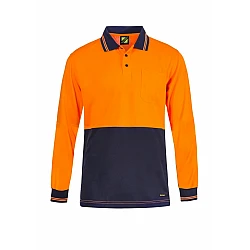 Work Craft HI VIS Light weight L/S micromesh POLO - WSP209