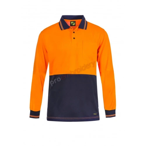 Work Craft HI VIS Light weight L/S micromesh POLO - WSP209