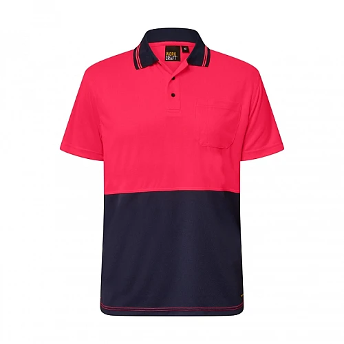 Work Craft Micromesh Polo With Pocket Short Sleeve - WSP201 Work Craft Micromesh Polo With Pocket Short Sleeve - WSP201