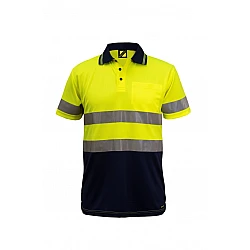 Hi Vis Short Sleeves Micromesh Polo with Reflective Tape Hi Vis Short Sleeves Micromesh Polo with Reflective Tape