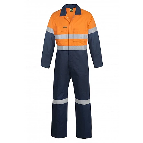Hi Vis Two Tone Cotton Drill Coveralls With Reflective Tape Hi Vis Two Tone Cotton Drill Coveralls With Reflective Tape