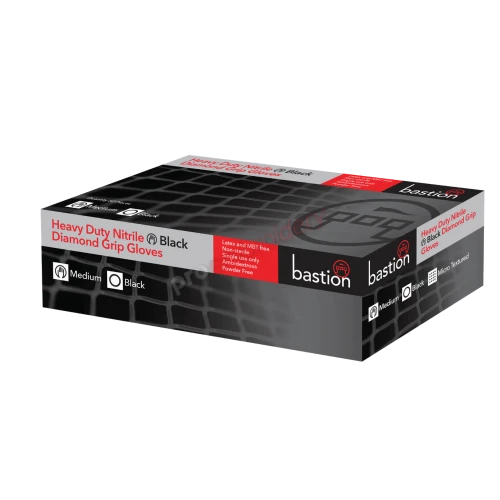 Bastion Heavy Duty Nitrile Diamond Grip Powder Free Gloves - Box of 50pcs Bastion Heavy Duty Nitrile Diamond Grip Powder Free Gloves - Box of 50pcs