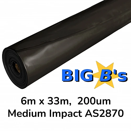 Builders Film Black Medium Impact 6M X 33M 200um Concrete Grade Builders Film Black Medium Impact 6M X 33M 200um Concrete Grade
