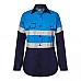 Ladies Lightweight Long Sleeves Cotton Shirt With Reflective Tape