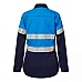 Ladies Lightweight Long Sleeves Cotton Shirt With Reflective Tape